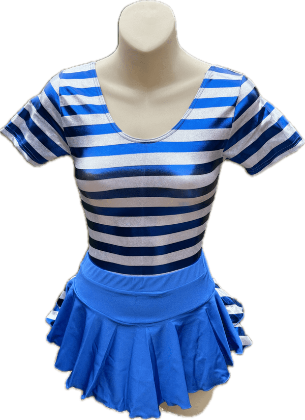 Striped Leotard and separate frilled skirt