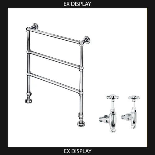 EX-DISPLAY - Bard & Brazier La Fayette 950x800mm Heated Towel Rail + LB Classic Stopcocks - Chrome