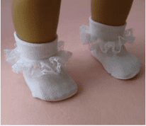 Doll Anklet Socks with Lace Trim