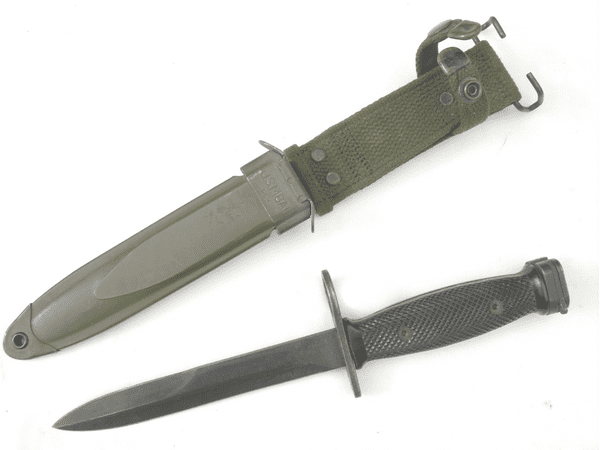 American M16 and AR15 M7 bayonet and scabbard