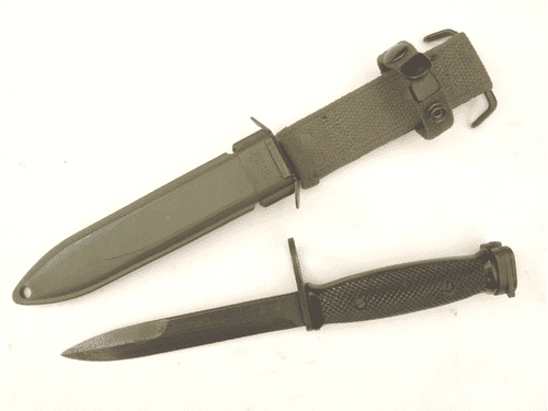 American M16, AR15 and HK G3 M7 bayonet and scabbard, German made **SOLD**