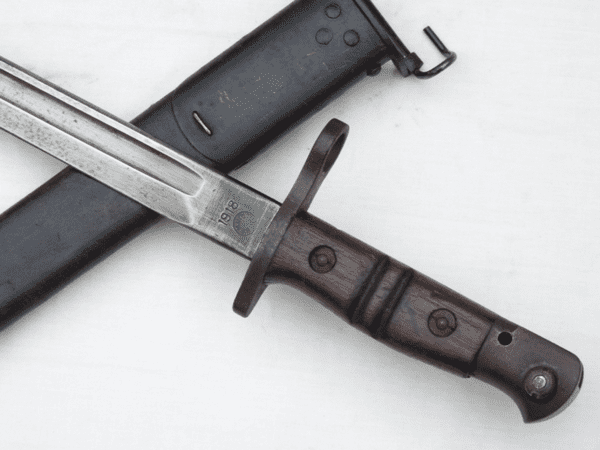 American Model 1917 bayonet wire- hanger scabbard, 1918 marked instead of 1917 **SOLD**
