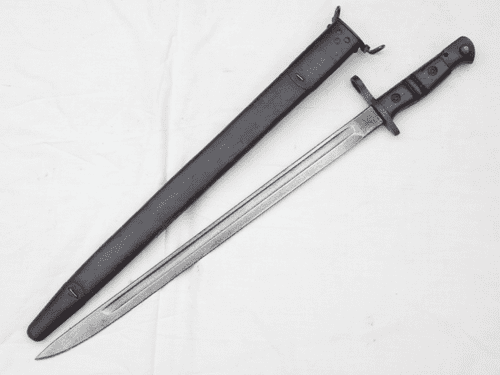 American Model 1917 bayonet wire- hanger scabbard, 1918 marked instead of 1917 **SOLD**