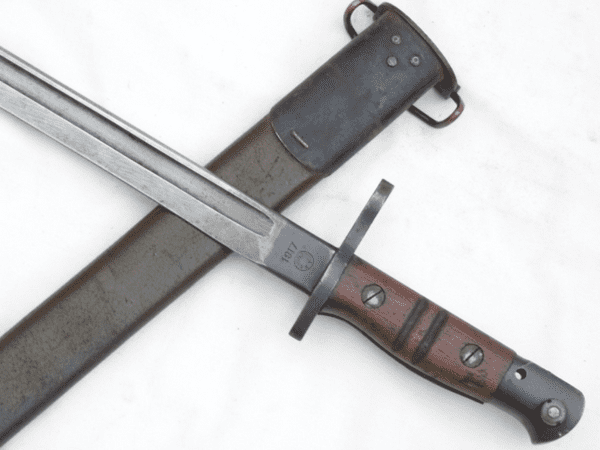 American Model 1917 Remington made bayonet and wire hanger scabbard /2  **SOLD**
