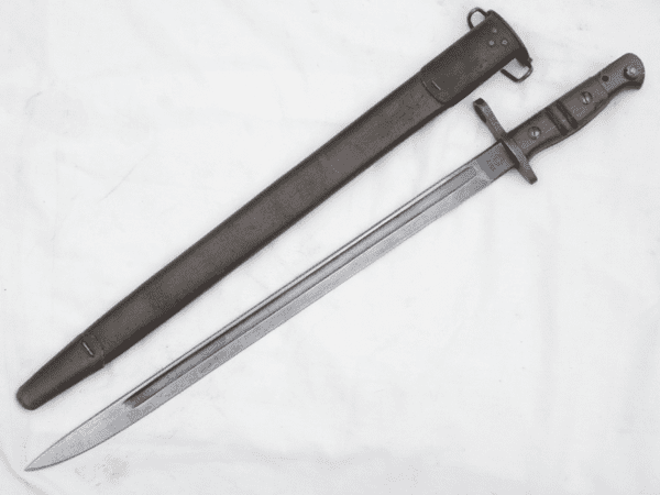 American Model 1917 Remington made bayonet and wire hanger scabbard /2  **SOLD**