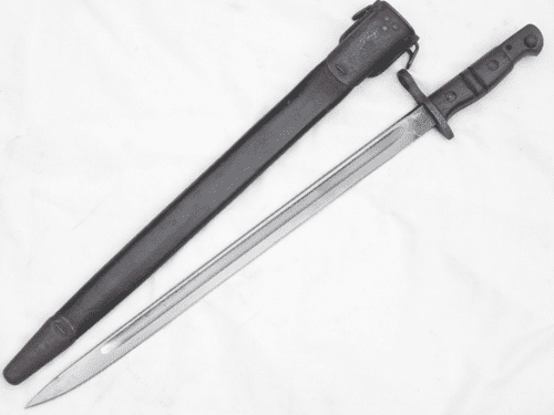 American Model 1917 Winchester made bayonet and Maxim wire hanger scabbard, dated 1917 **SOLD**