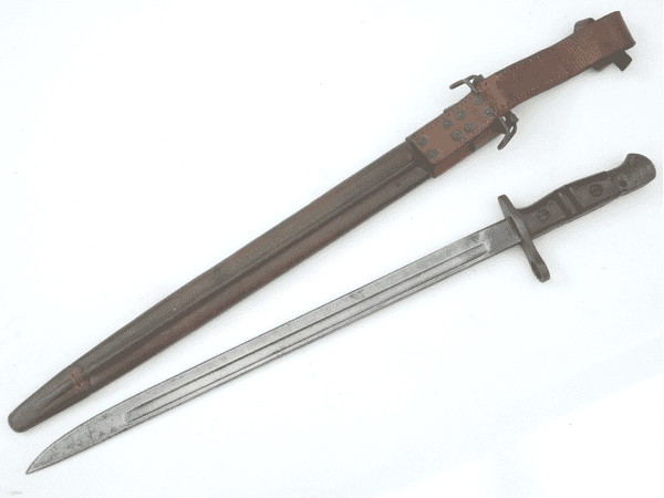 American Remington Model 1917 bayonet, scabbard and Home Guard frog, 1918 marked **SOLD**
