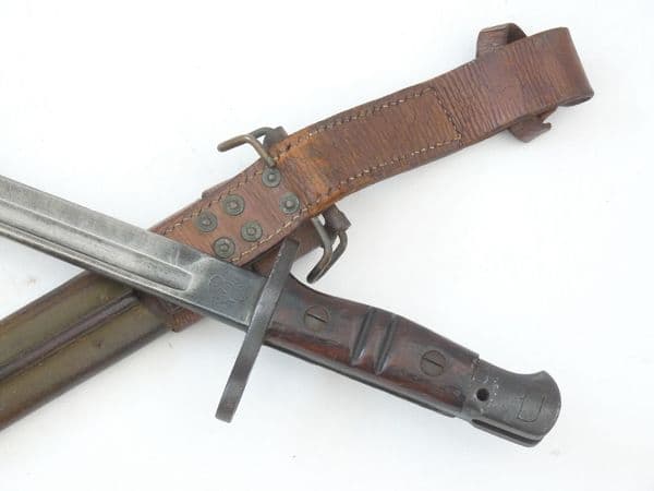 American Remington Model 1917 bayonet, scabbard and Home Guard frog, 1918 marked **SOLD**