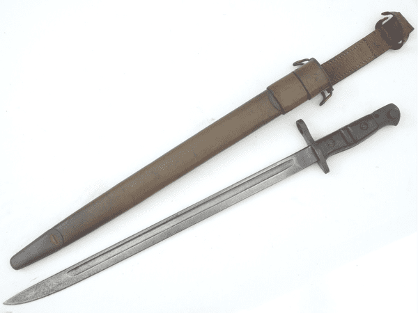 American Remington Model 1917 bayonet, scabbard and Home Guard frog, 1918 marked **SOLD**