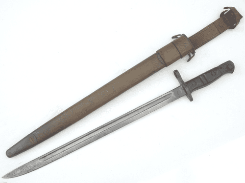 American Remington Model 1917 bayonet, scabbard and Home Guard frog, 1918 marked **SOLD**