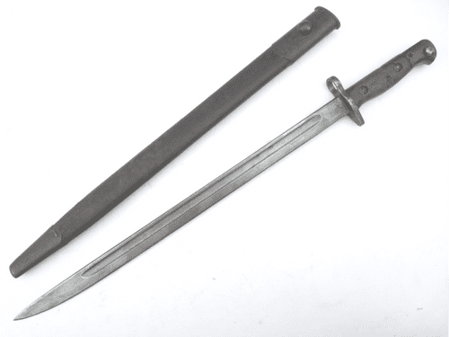 Australian issue Patt. 1907 Sanderson made bayonet and scabbard, 1918 dated