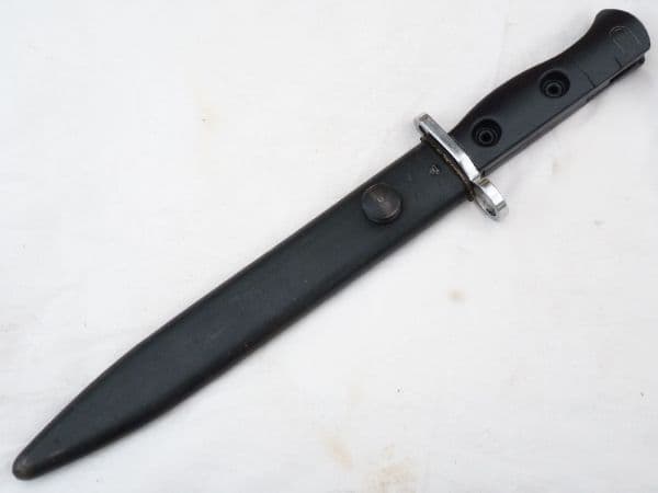 Australian made SLR L1A2 bayonet and scabbard, chromed for parade use  **SOLD**