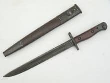 Australian Owen P1944  bayonet and scabbard, 1952 dated
