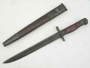 Australian Owen P1944  bayonet and scabbard, 1952 dated