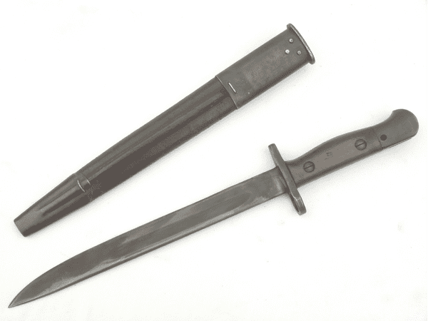 Australian Owen P1944  bayonet and scabbard, 1952 dated **SOLD**