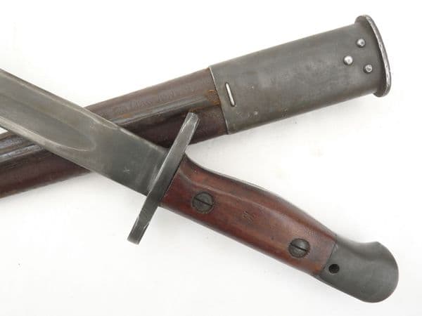 Australian Owen P1944  bayonet and scabbard, 1952 dated **SOLD**