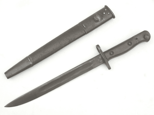 Australian Owen P1944 bayonet and scabbard, 1952 dated **SOLD**