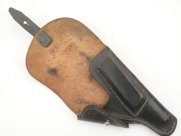 Black leather holster Nazi eagle marked