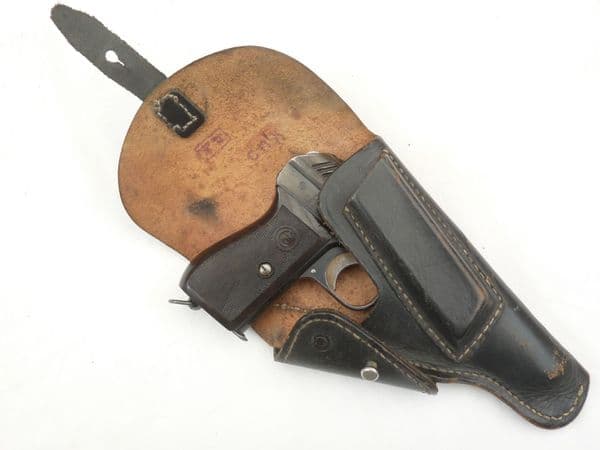 Black leather holster Nazi eagle marked