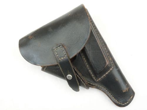 Black leather holster Nazi eagle marked