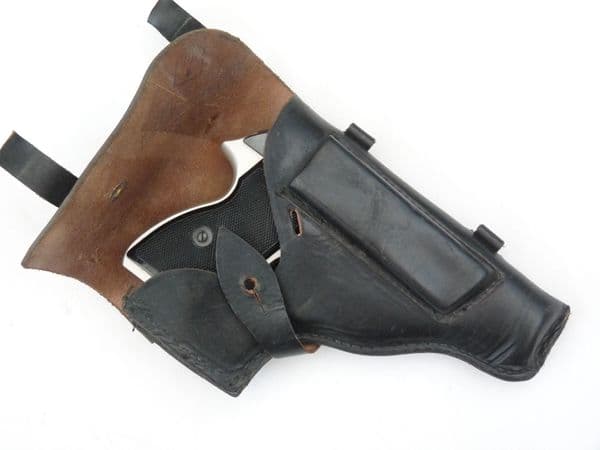 Black leather Makarov holster, Russian made, suit Walther PPK or similar size