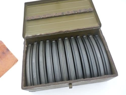 Bren Gun magazine box, with 12 x magazines, Canadian marked