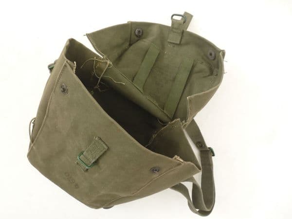 British Army gas-mask case 1970 dated, with anti-dim kit
