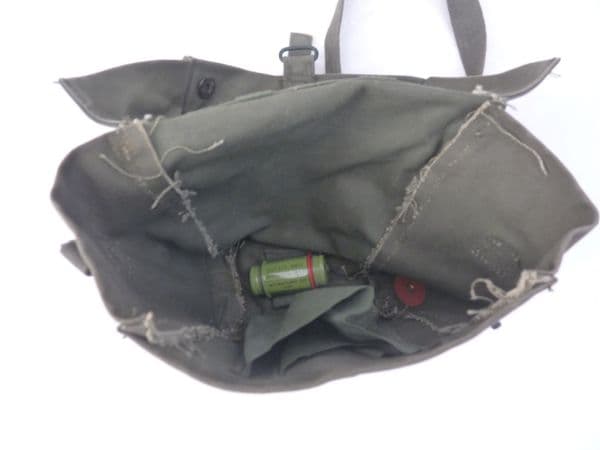 British Army gas-mask case 1970 dated, with anti-dim kit