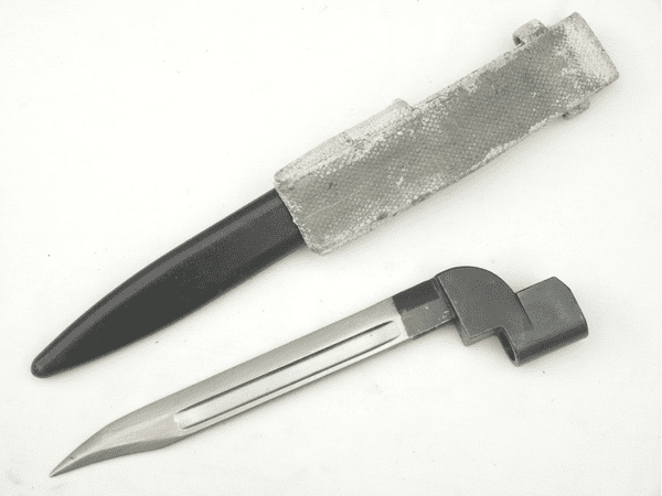 British Lee-Enfield No9 parade bayonet and scabbard, 1951 dated, with frog **SOLD**