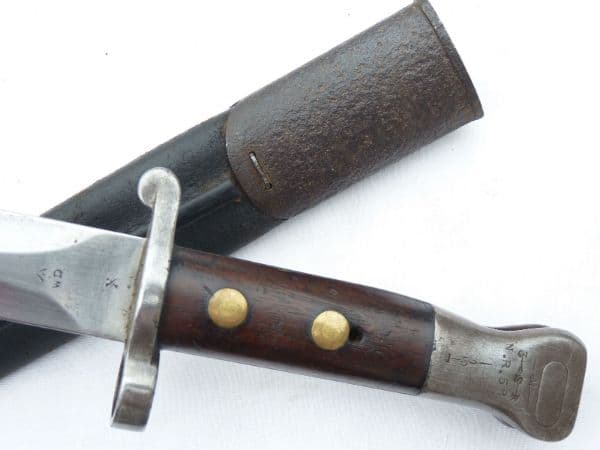 British Lee-Metford bayonet and scabbard, N.R. 58  marked **SOLD**