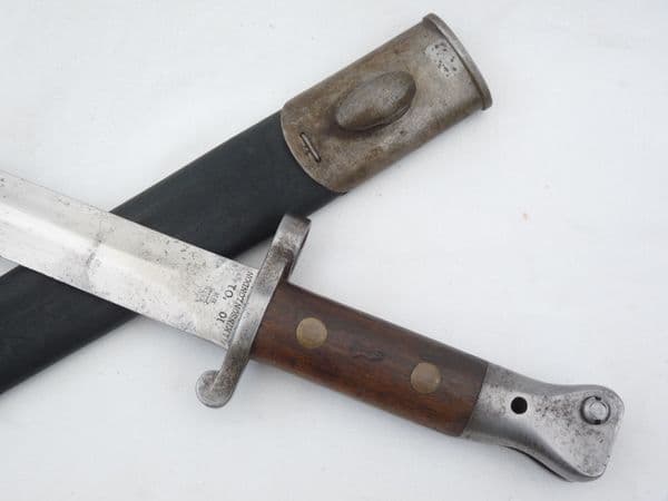 British Lee-Metford P1888 Mk2 bayonet, 1901 dated, 7 GOR stamped. **SOLD**