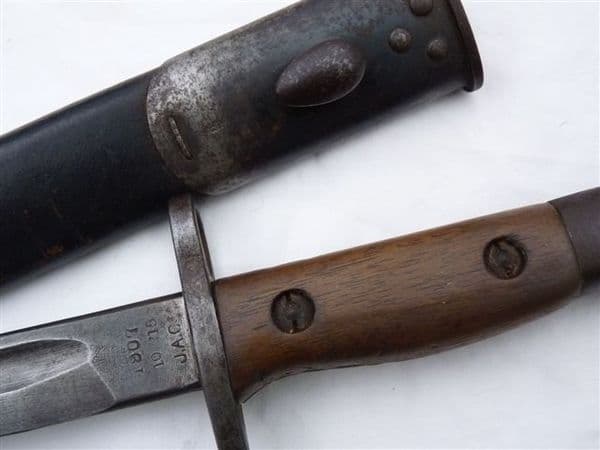 British made Chapman (J.A.C.)  Pattern 1907 bayonet and scabbard 1915 dated SOLD