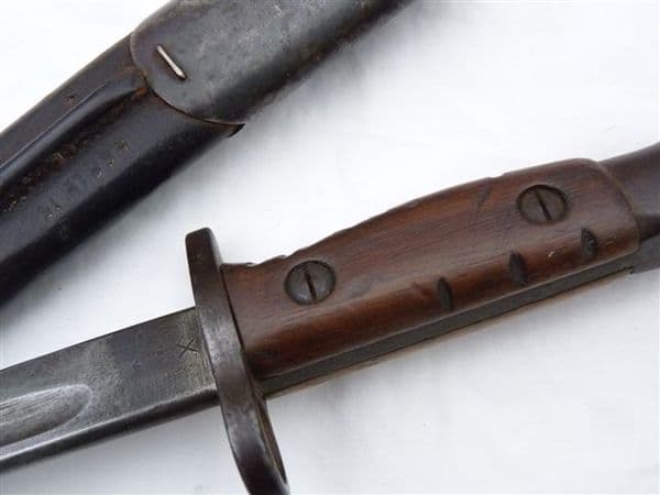 British made Chapman (J.A.C.)  Pattern 1907 bayonet and scabbard 1915 dated SOLD