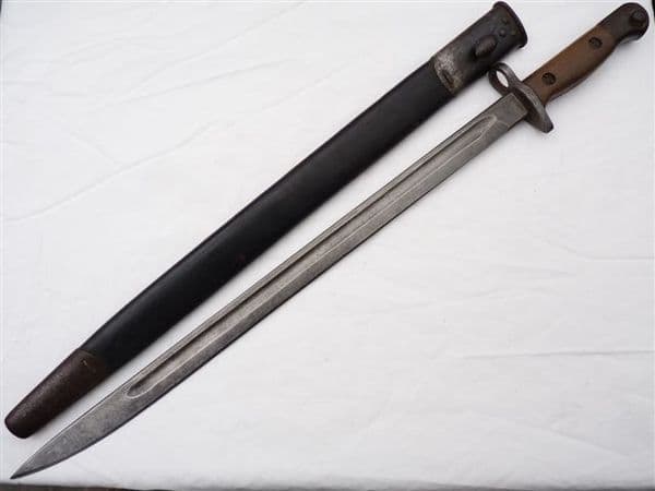 British made Chapman (J.A.C.) Pattern 1907 bayonet and scabbard 1915 dated SOLD