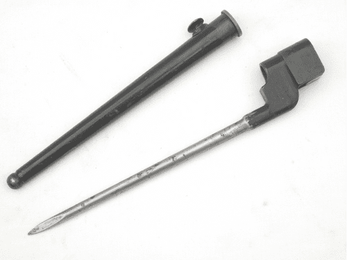 British No4 mk2 bayonet, scabbard, early Singer marked, 1942 dated **SOLD**