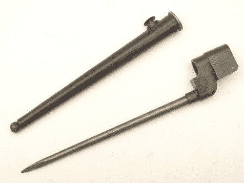 British No4 MkII* bayonet and MkI scabbard, rare L.ENG made **SOLD**