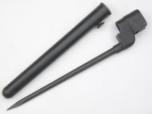 British No4 MkII* bayonet and MkIII scabbard, rare L.ENG made