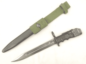 British no7 bayonet, scabbard and frog