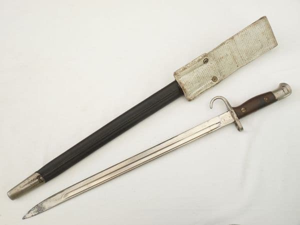 British Patt'07  Sanderson quillon parade bayonet, scabbard and frog, dated 1910 **SOLD**