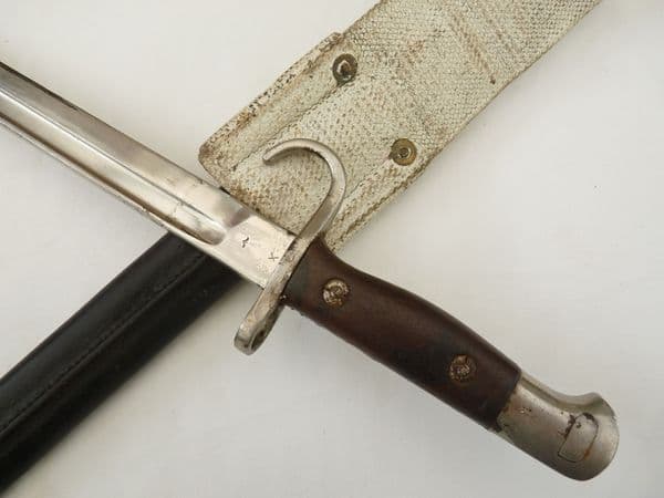 British Patt'07  Sanderson quillon parade bayonet, scabbard and frog, dated 1910 **SOLD**
