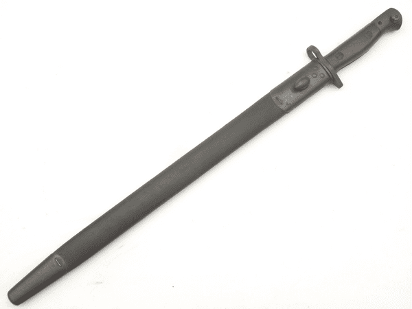 British Patt' 1907 Sanderson made bayonet and scabbard, 1918 dated,  RMI marked
