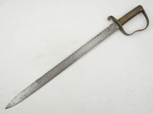 British Pattern 1856 sawback pioneers sword, 1892 dated, Mole made.