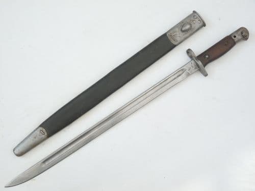 British Pattern 1907 Chapman made bayonet and scabbard, 1917 dated , 6.R.W.F. marked