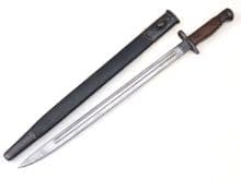 British Pattern 1907 Sanderson made bayonet and scabbard 1918 dated, matched scabbard, near mint. **SOLD**