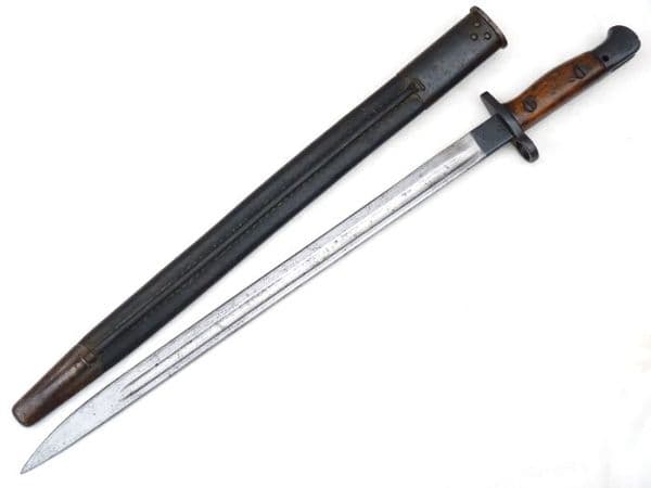 British Pattern 1907 Sanderson made bayonet and scabbard dated 1916, marked pommel  **SOLD**