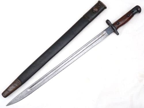British Pattern 1907 Sanderson made bayonet and scabbard dated 1916, marked pommel  **SOLD**