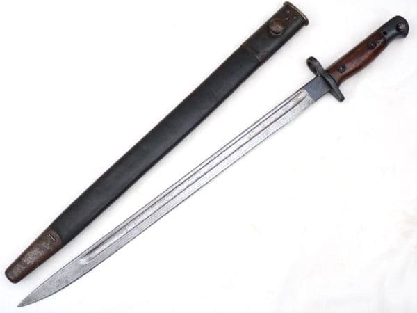 British Pattern 1907 Sanderson made bayonet and scabbard dated 1916, marked pommel  **SOLD**