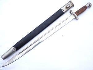 British Pattern 1907 Sandersons made parade bayonet with scabbard, dated 1915  **SOLD**