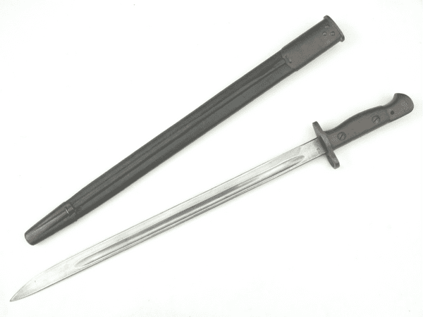 British Pattern 1907 Wilkinson bayonet and scabbard, undated.