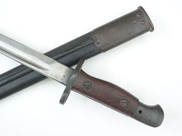 British Pattern 1907 Wilkinson bayonet and scabbard, undated.